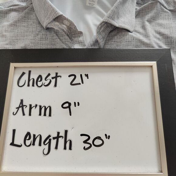 State & Liberty Shirt Mens L Gray Athletic Fit Stretch Short Sleeve Button Up - Picture 5 of 5